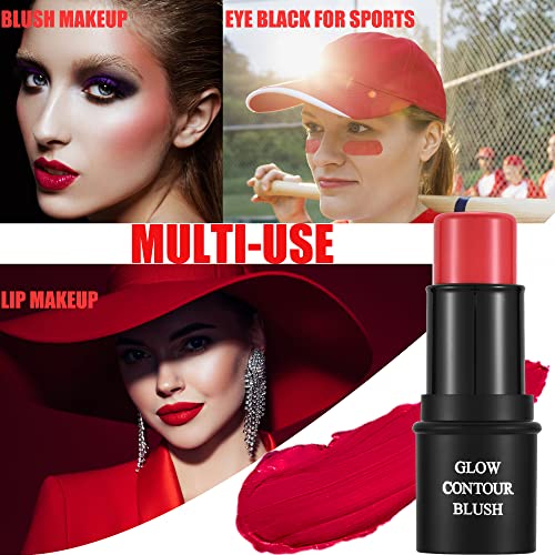 Ccbeauty Red Eye Black Stick, Matte Cream Red Face Paint, Blush Stick For Cheeks, Eyes And Lips Makeup Waterproof Long Lasting, Easy To Use, Cruelty-Free #TOP2