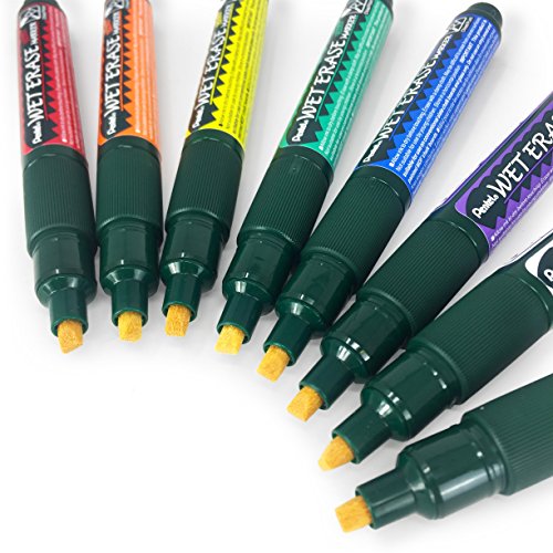 Marqueur craie Pentel SMW26 effaçable à l'eau lot de 8 feutres pointe biseautée - 2