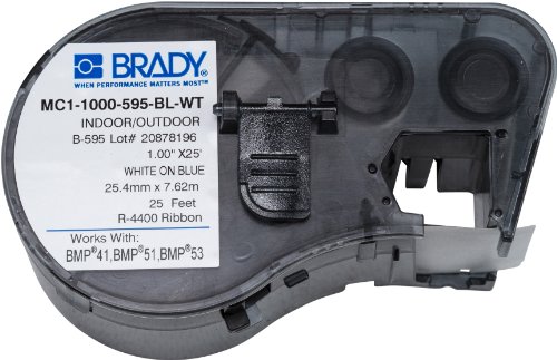 Brady MC1-1000-595-BL-WT Labels for BMP53/BMP51 Printers