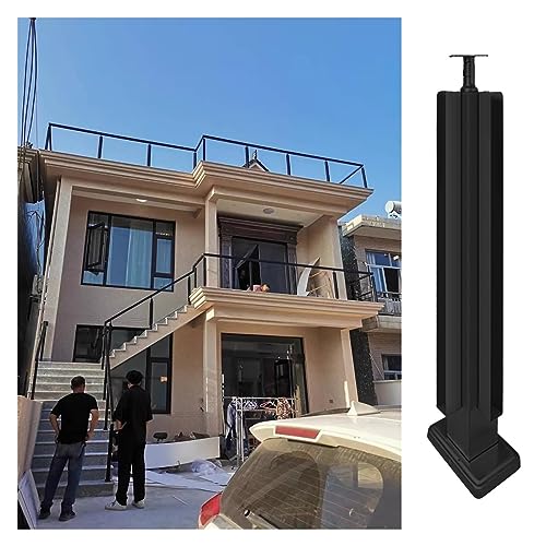 Barandilla de vidrio vertical negro mate con postes modulares 2