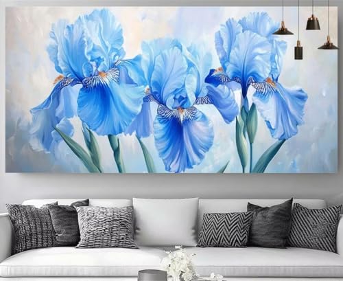 Canevas Artisanat Adultes Fleurs XXL Idée Déco Salon Peinture Diamant 5D