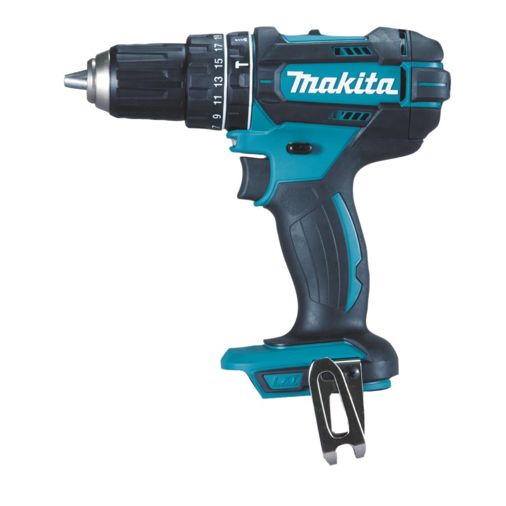 Makita DHP482ZJ drill Sin llave Negro, Azul 1900 RPM - Taladro eléctrico (1900 RPM, 1,3 cm, 3,8 cm, 62 Nm, 36 Nm, 9000 ppm)