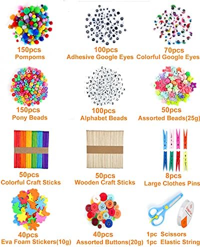 VOLINFO Arts and Crafts Supplies for Kids- 1600+ PCS DIY Craft Kits Including Scratch Paper Art Set, Pipe Cleaners, Folding Storage Box, Preschool Homeschool Craft Set, Gift for Toddlers Age 4 5 6 7 8 9(Purple) 2 51LM6yHyaOS. AC