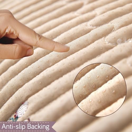 Image of HOKIPO Premium Dutch Velvet Sofa Cover Mat with Frill for 1 /2 /3 Seater and L Shape Sofa. Make Your Own Sofa Cover Set, Mat Length 90(D) x 60(L) cm, Wisteria Lilac (NEW-AR-5733-PR)