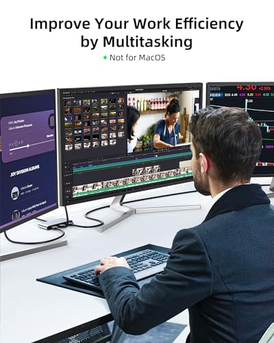 Image of 3 Port DisplayPort 1.4 Splitter - DisplayPort MST Hub Monitor Splitter, Supports Single 8K, Dual 4K 120Hz, 60Hz and 1080p 60Hz - Windows Only