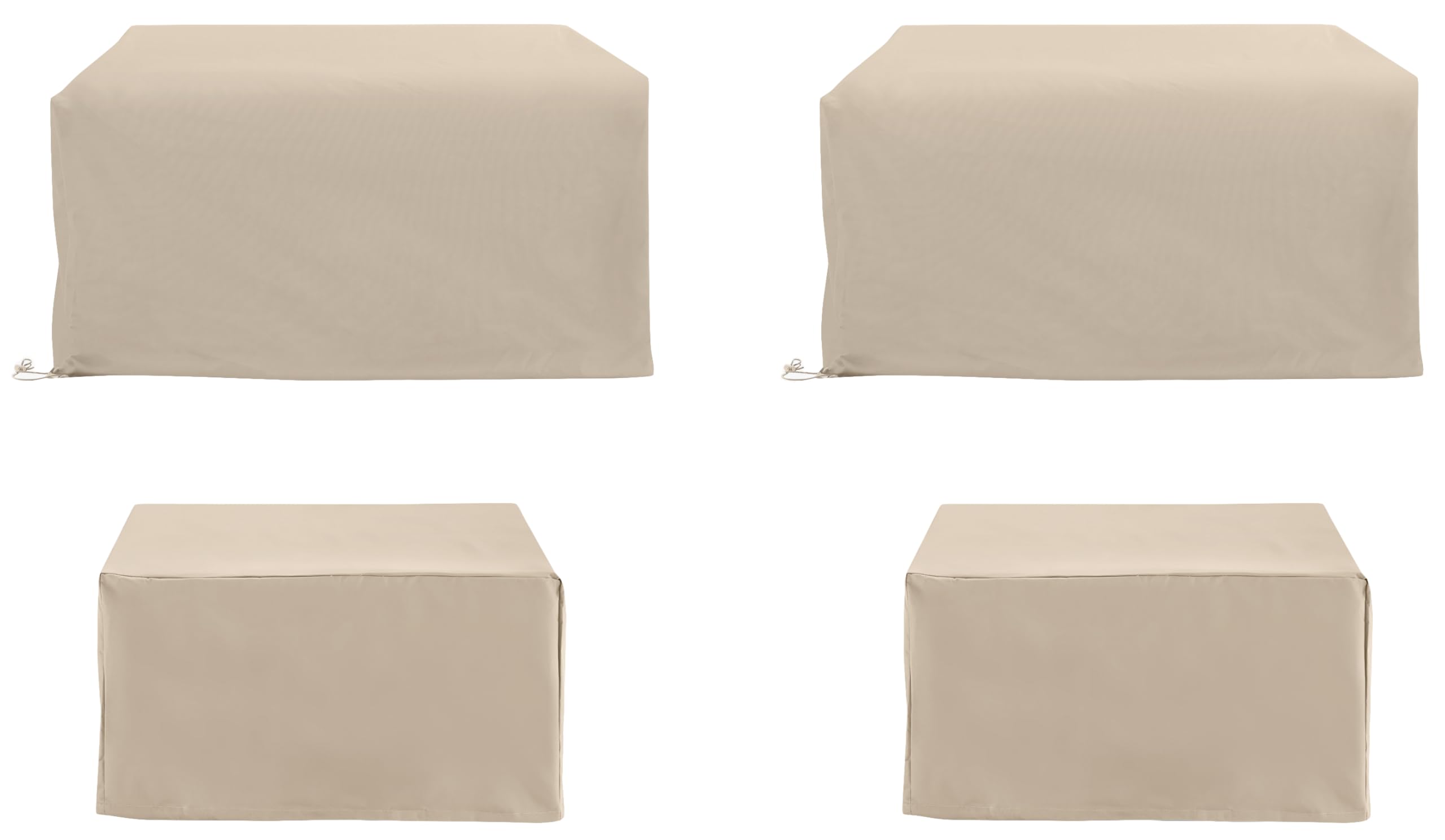 Crosley Furniture Fundas impermeables para muebles de patio, juego de 4 piezas para sofás biplaza y otomanas al aire libre, color marrón