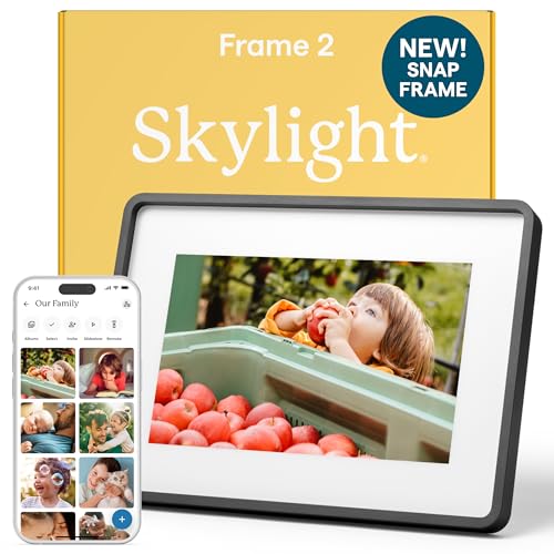 Image of Skylight Digital Picture Frame 2 - 10 inch Full HD Wi-Fi Touch Screen, 16GB Digital Photo Frame, Load Photos & Videos Directly from Phone, Anti-Glare - Personalized Gifting, Charcoal Metal Shadow Box