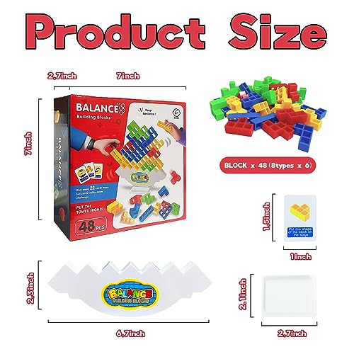 POJZIUY 48PCS Tetra Tower Enhanced Kit, Balance Game for Party Indoor Outdoor, Great Building Toys Gift for Kids Adults - Thumbnail 2