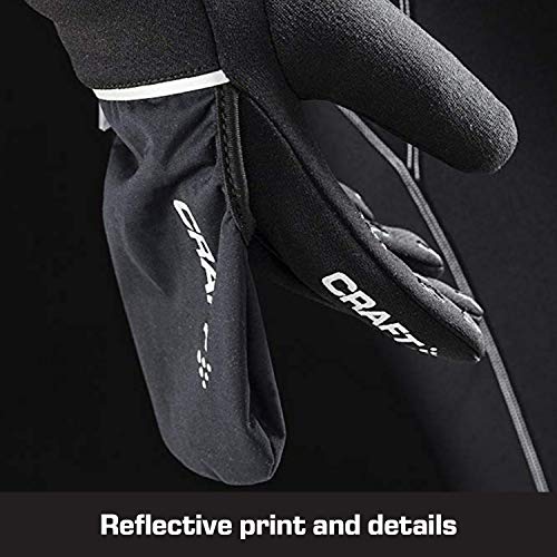 Craft Hybrid Weather 2-in-1 Bike Cycling Mitten Glove, Black, Medium