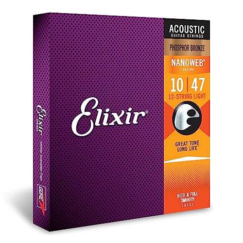 Elixir® 16152 Saiten Phosphor Bronze 12-saiter Akustik-Gitarrensa...