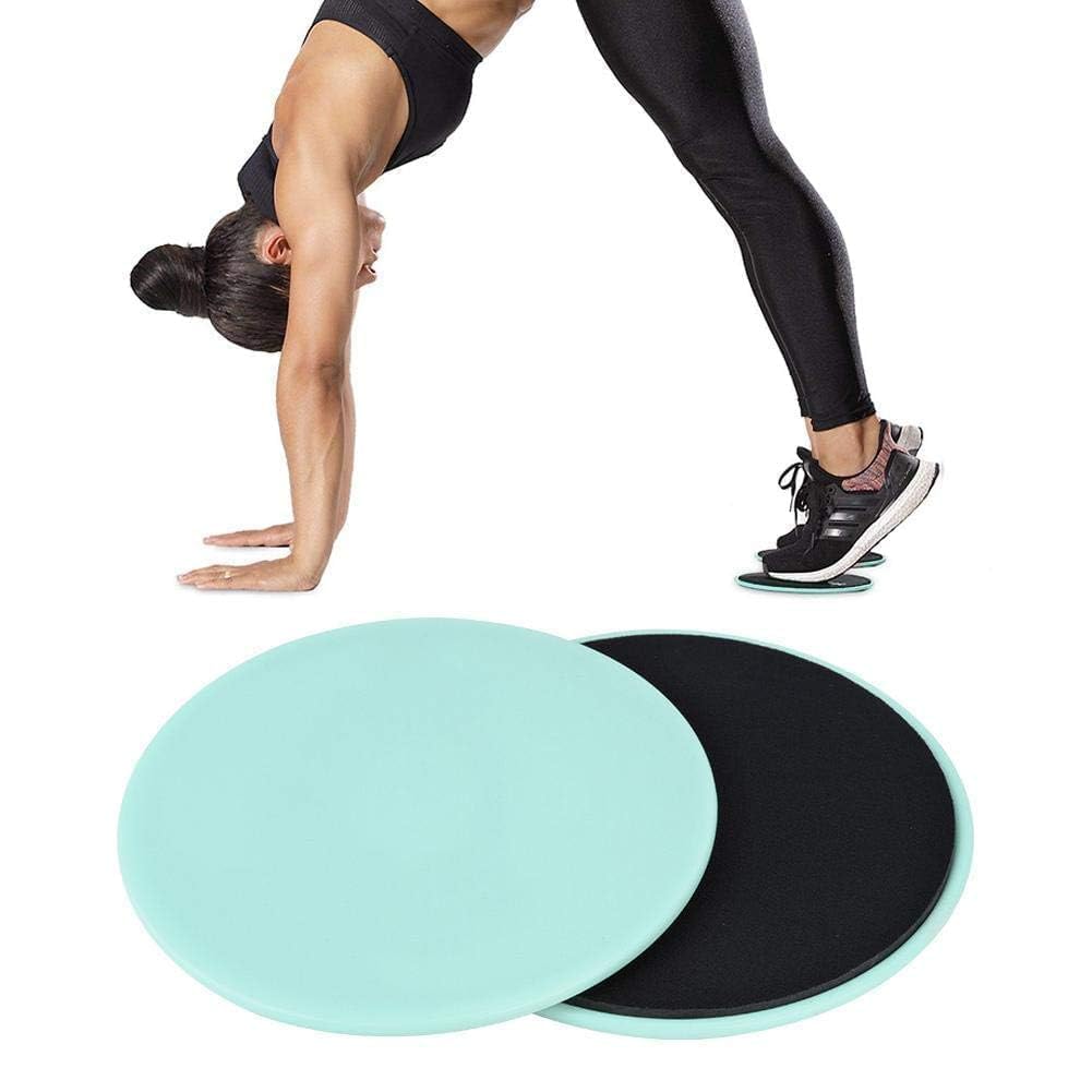 2PCS Dischi Scorrevoli per Esercizi Fitness, Sliders per Addominali, Schiena, Fianchi e Gambe, Ideali per Allenamento a Casa, Palestra e Yoga (Verde Chiaro)