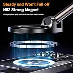 Feitenn for 360° Vacuum Magnetic Car Phone Holder, Foldable and Adjustable + Super Stable Suction Cup, Compatible with iPhone and Android, Suitable for Car/Glass/Any Smooth Surface (Black)