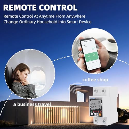Image of XPR3SS 63A TUYA WiFi Bidirectional Meter Smart Earth Leakage Over Voltage Under Voltage Over Current Earth Leakage Surge Protector Relay Switch Energy Power kWh Smart Life (63ACB)
