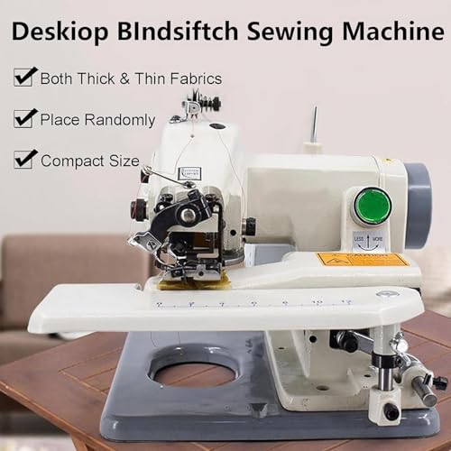 Professionale Portatile Blind Hemming Macchina da Cucire 1200RPM Metallo Corpo Regolabile Stitto 3-8mm Singola Catena di Filo Punto con Piedi Pedale per Sartori Casa Artigiani silenziosi Prestazioni s