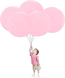 24 inch Large Pastel Pink Balloons Big Round Pastel Balloons Macaroon Pink for Birthday Wedding Baby Shower (Pastel Pink)