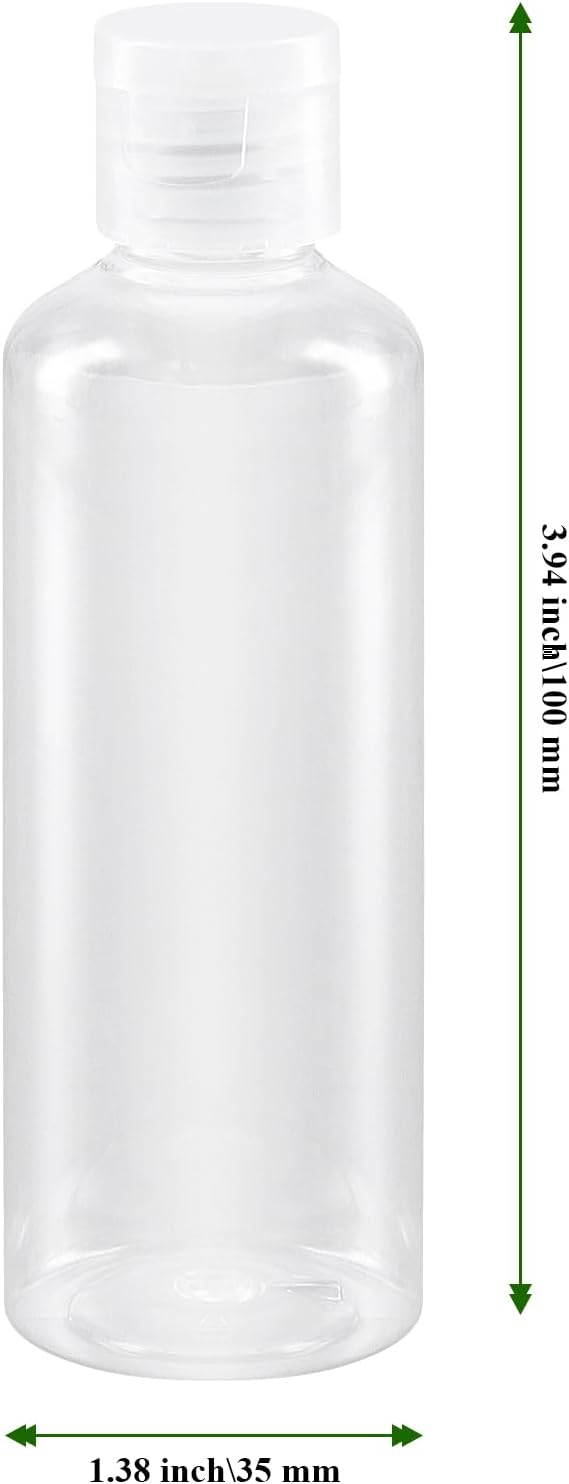 120PCS 2 Oz Clear Plastic Empty Bottles, Plastic Squeeze Bottle with Flip Cap, Refillable Portable Travel Size Bottles Bulk for Shampoo, Lotions, Liquid Body Soap