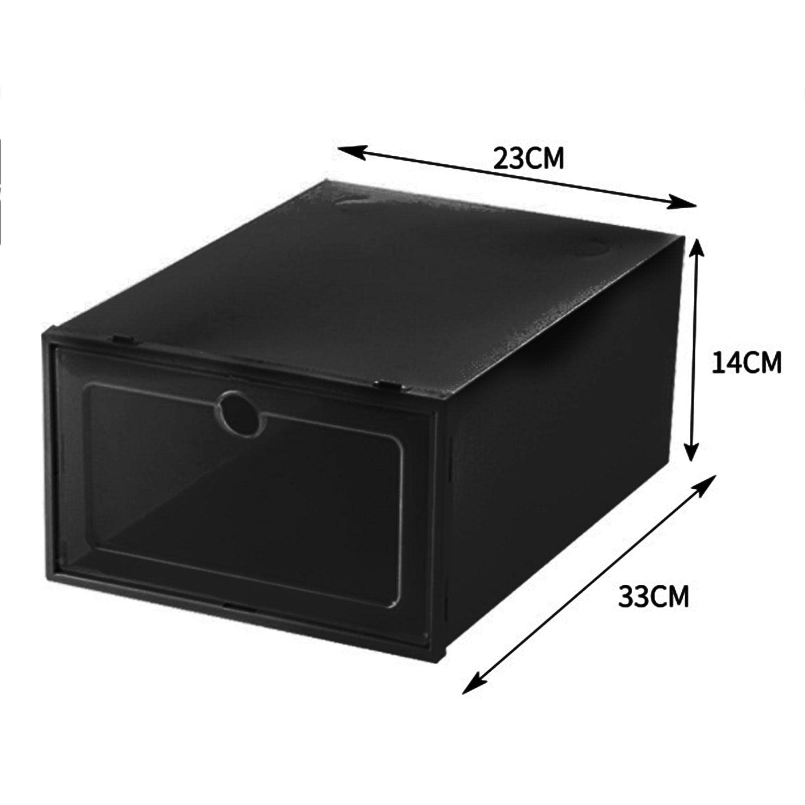 Cajas organizadoras de zapatos, apilables, de plástico transparente, apilables, plegables, de plástico transparente, paquete de 6 cajas de almacenamiento de zapatos