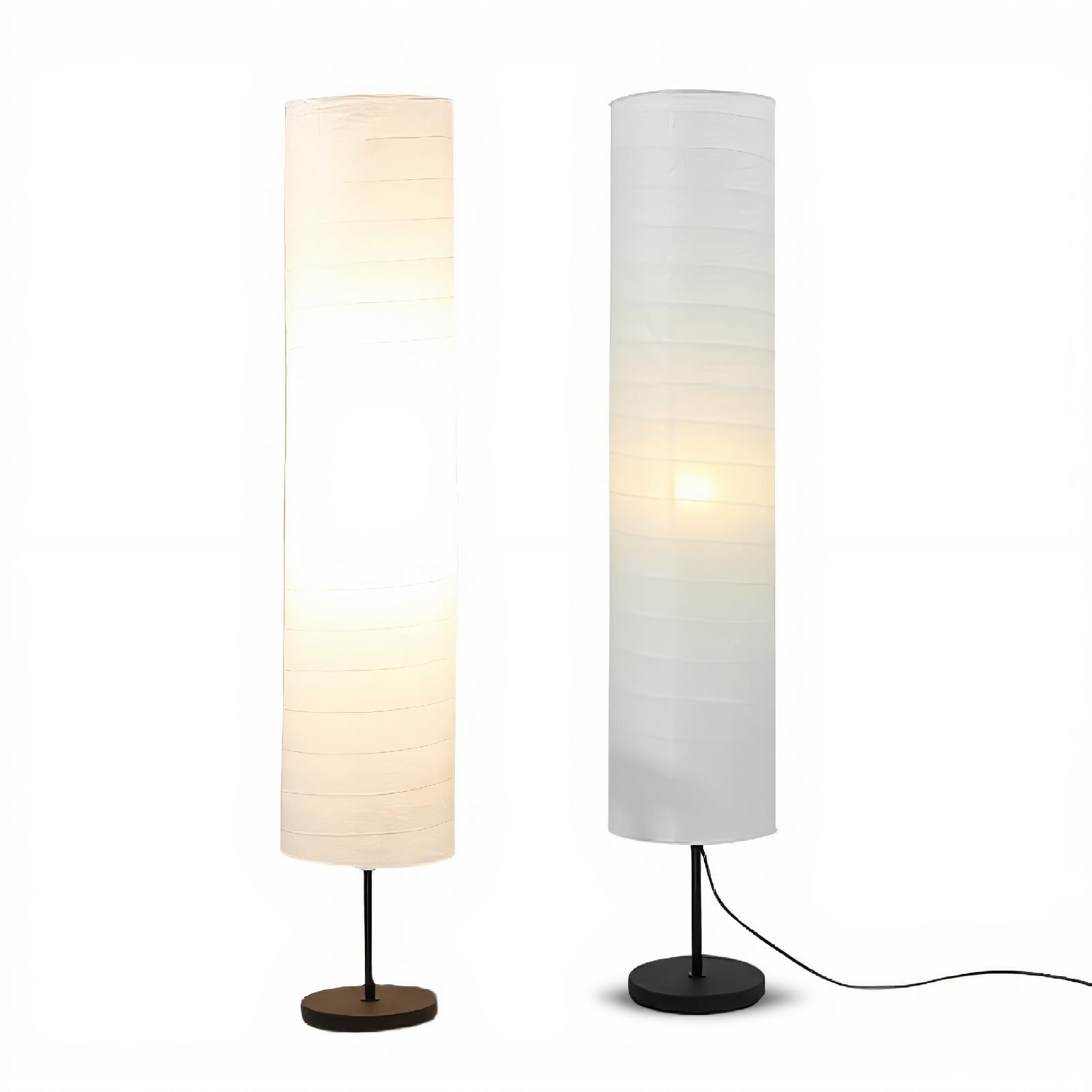 Lampy Podłogowe z Papieru Ryżowego, 37-calowe Lampy Latarniowe z Papierowymi Abażurami, Pyłoszczelna Osłona Lampy z Papieru Ryżowego do Salonu Sypialni