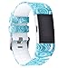 AIWELL Fitbit Charge 2 Bands,Silicone Adjustable Replacement Sport Strap Printed Bands Classic Buckle Fitbit Charge2 HR,Fitbit Charge 2 Accessories Wristbands (Pattern-6, Large)