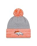 New Era NFL Denver Broncos Women's Snow Crown Redux Knit Beanie, One Size, Gray