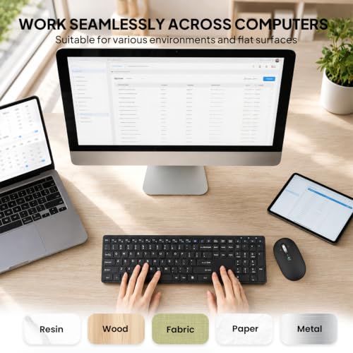 Image of Wireless Bluetooth Mouse,USB+BTx2,Slim Pebble Multi Device Small Travel Mice,Metal 4 Way Super Scrolling,± 3000 DPI,8 Buttons,Quiet,Portable,Long Battery for Laptop,Computer,Tablet,Mac,iPad,PC,Phone