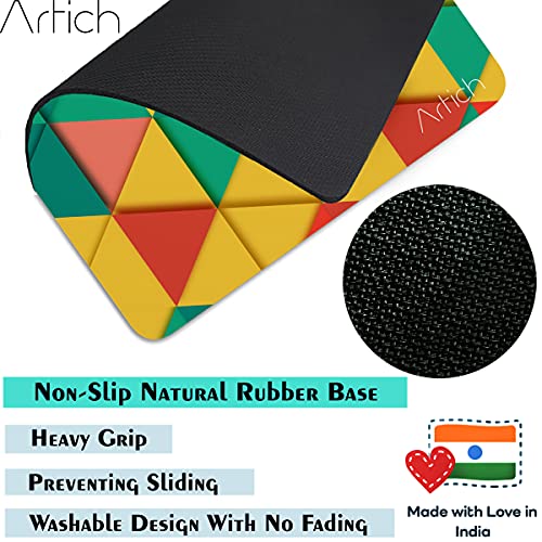 Image of Artich Designer Gaming Mouse Pad for Office Laptop /Computer with Super Soft Non-Slip Rubber Base and Lycra Cloth Surface for Silky Touch Rectangle (Tropical Triangle Marble Abstract)
