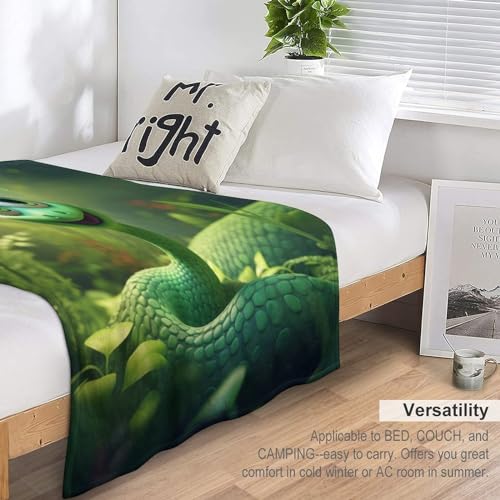 Couverture serpent en flannel lavable en machine pour lit et voyage