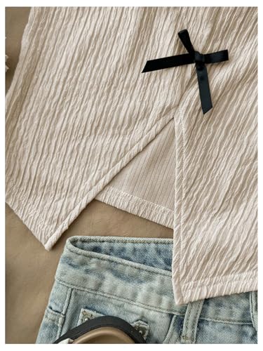 Image of GORGLITTER Girls Crop Tank Tops Cute Leopard Print Bow Y2K Sleeveless Crew Neck Summer Casual Kids Tee Going Out Tops