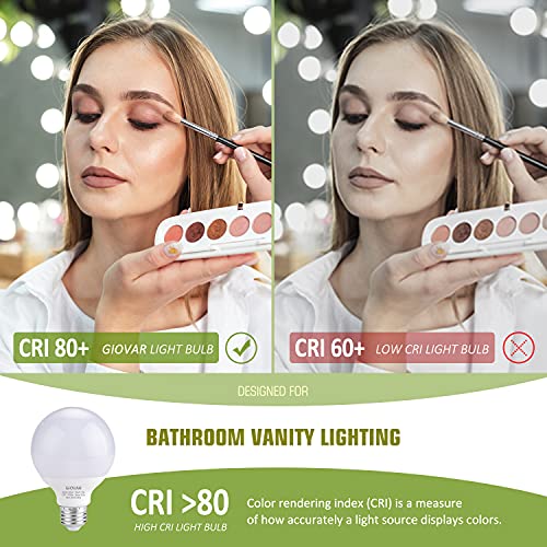 Image of 8-Pack G25 LED Vanity Light Bulbs 120V 40 Watt Equivalent, E26 Base, 2700K Warm White LED Globe Light Bulbs for Bathroom Mirror, Non-Dimmable