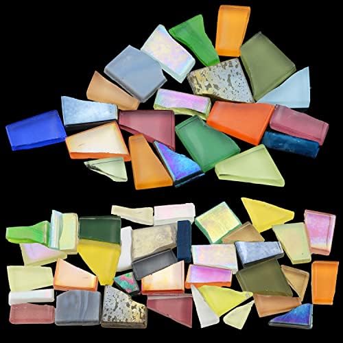 Mosaic Tiles FMHXG 100g 0.5x2cm Assorted Colors Rectangle Crystal Glass Mosaic for Home Decoration Crafts Supply DIY Art Projects, Shaped Ceramic, Crystal Mosaic