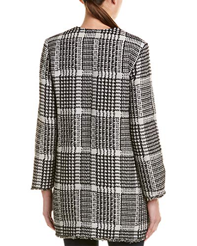 cupcakes and cashmere Women's Fernando Herringbone Coat, Black, Extra Small