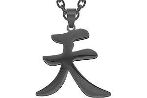 Black Heaven Sky Kanji Necklace: Embody Your Akuma Spirit