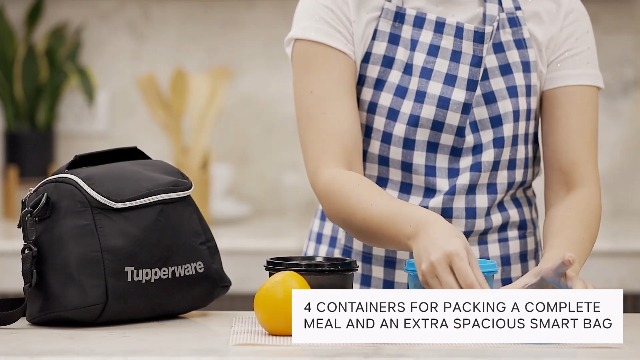 Amazon.com: Tupperware Men's Cosmo Lunch Set (Black, Blue) | 2