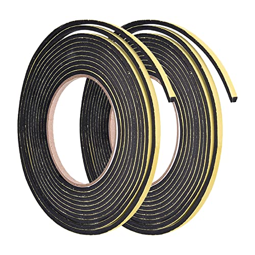 QUARKZMAN 5mm W 3mm T 13 Pies Espuma Sellado Cinta x 2uds Auto Adhesivo EVA Burletes Sonido Prueba Sello Franja para Puertas Espacio Bloque