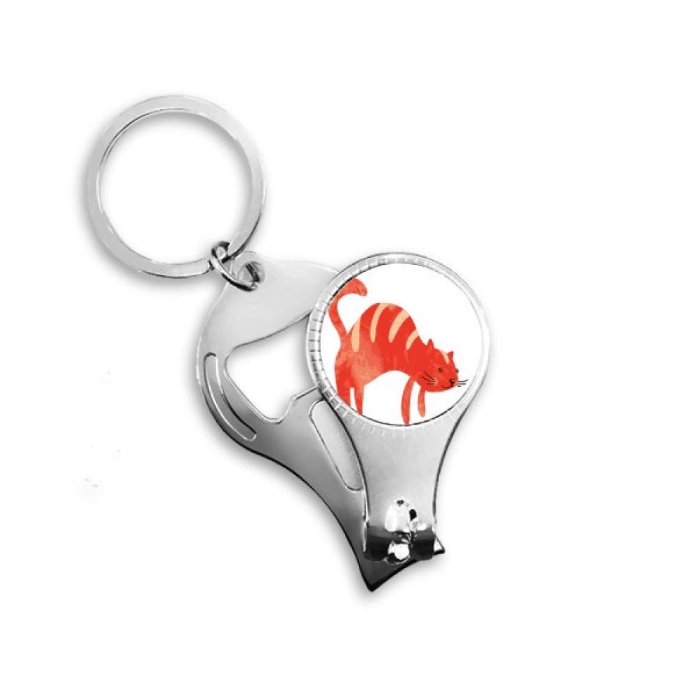 Pince à ongles chat rouge souriant aquarelle accessoire manucure