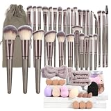 MAANGE Pinselset Makeup, 51-teiliges Make-up-Tool-Set, multifunktionales Make up Pinsel Set, Foundation, Puder, Rouge, Concealer, Lidschatten, Make-up-Pinsel (Champagner)