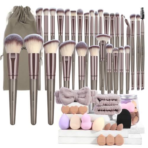 MAANGE Pinselset Makeup, 51-teiliges Make-up-Tool-Set, multifunktionales Make up Pinsel Set, Foundation, Puder, Rouge, Concealer, Lidschatten, Make-up-Pinsel