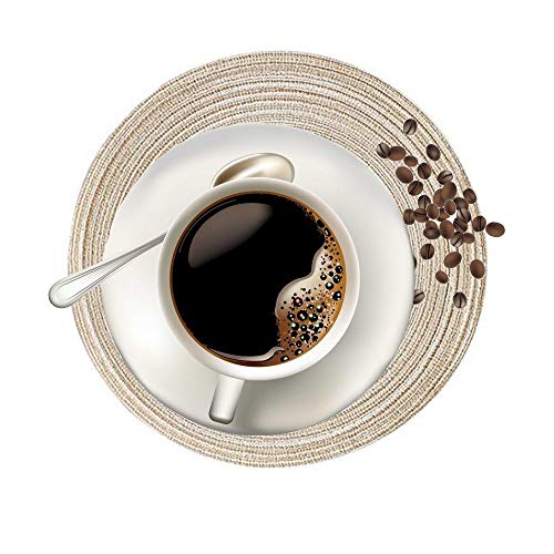 12PCs Round Woven Placemats,Table Place Mats and Coasters Sets - Non slipHeat Resistant Washable Tableware Round Dining Table Mats - Image 6