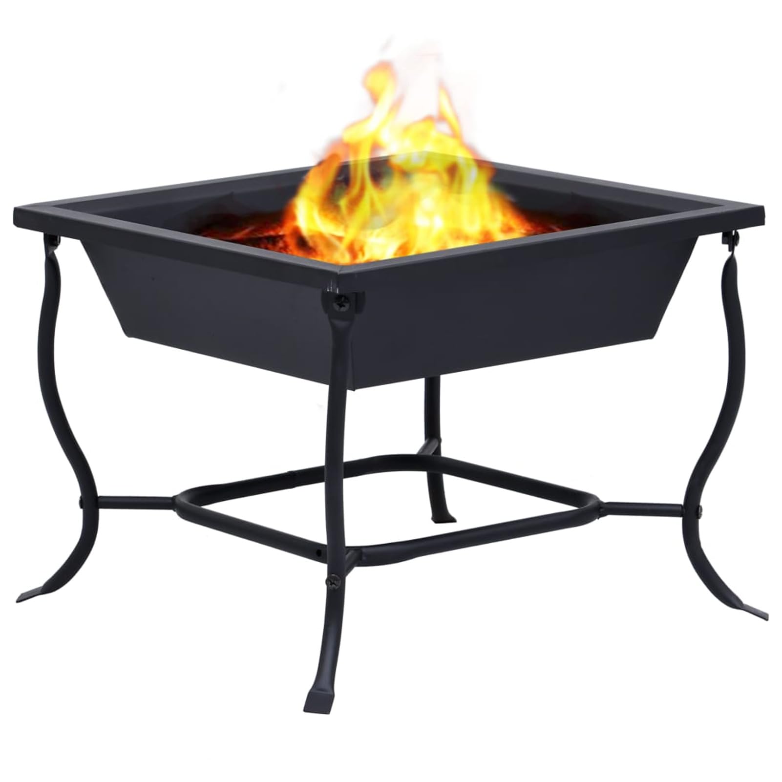 ShGaxin Czarny stalowy palenisko 45x45x45 cm, węgiel drzewny, palenie grill, węgiel drzewny i le?a, grill