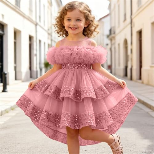 Vestidos de verano para niñas en tul de color sólido con satén 5