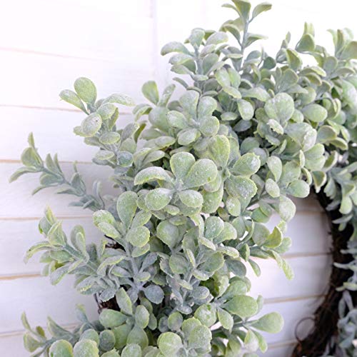 Bibelot 14 Inch Artificial Green Leaves Wreath Spring Wreath Farmhouse Decor For Front Door Wedding Wall Home Decor… #TOP4