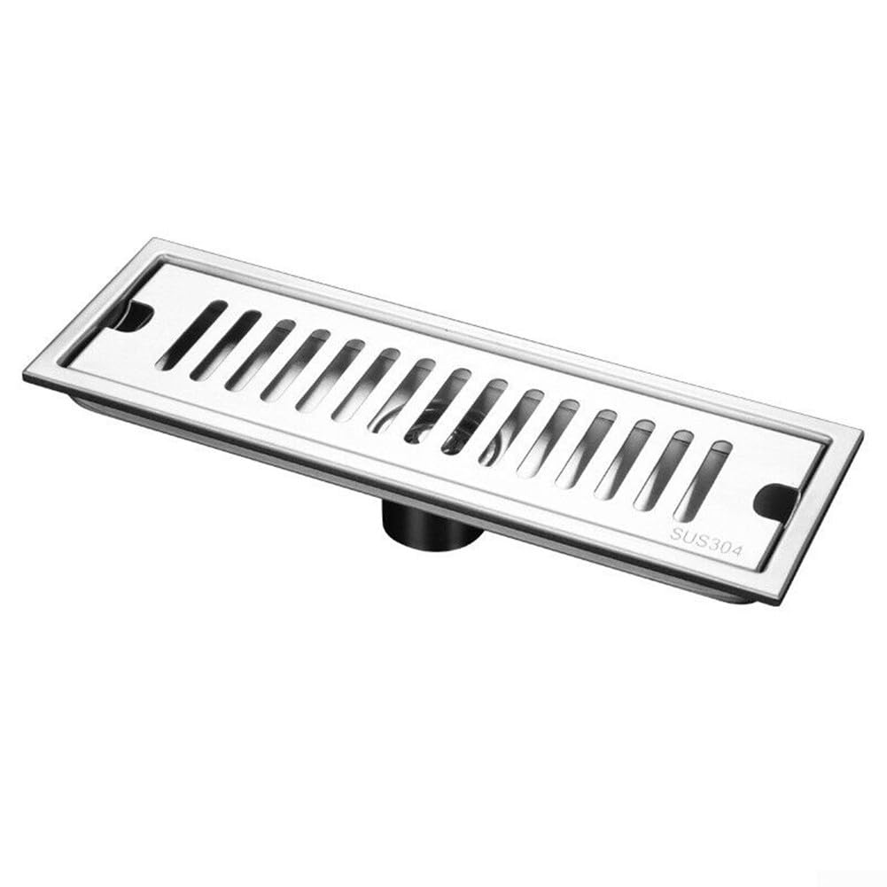 Elegante canale di scarico in acciaio inox progettato per migliorare l'efficienza del flusso d'acqua in aree umide (40 x 10 cm)