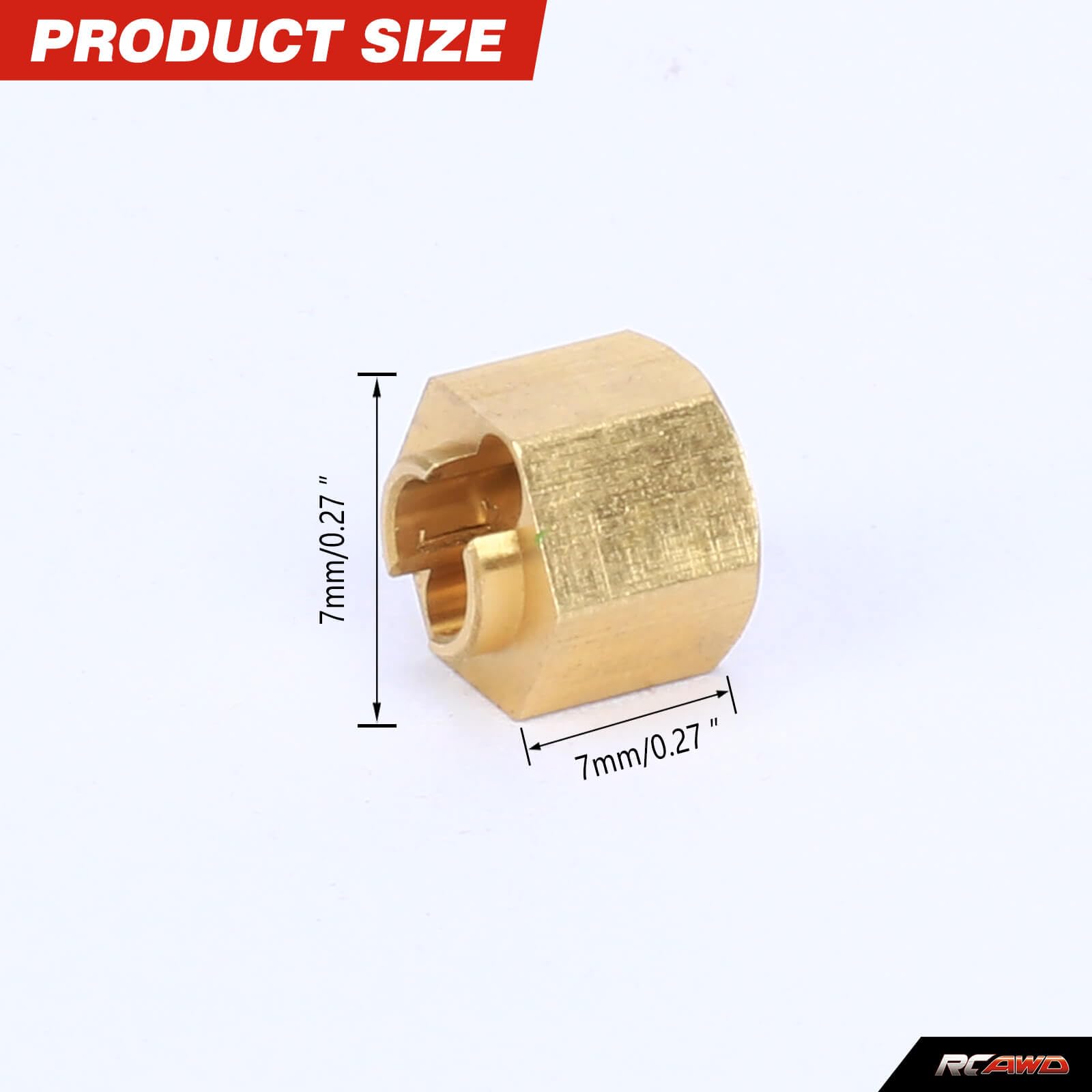 RCAWD Brass Wheel Hex Hub H7*5.5mm for Traxxas TRX-4M 1/18 4WD Parts