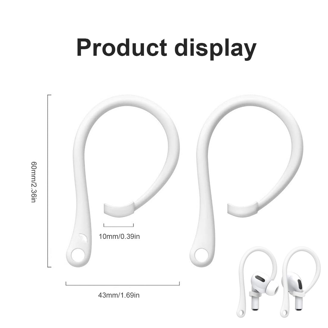 Ganci auricolari sportivi bianchi per cuffie Bluetooth, accessori per corsa e sport