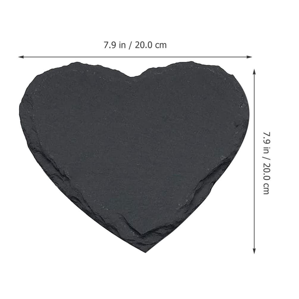 CALLARON 2 Piezas Plato De Cena Forma De Corazón De Pizarra Natural Plato Llano Para Postres o Carne Para Guardar Alimentos