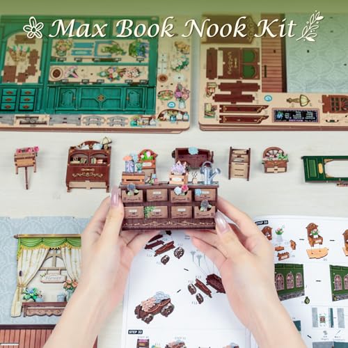 CUTEBEE Book Nook Kit - DIY Holz Miniature House Blumenladen-Stil, Miniatur Haus Selber Bauen Puppenhaus Bücherregal Kunst，Einzigartiges… – Ansicht 3
