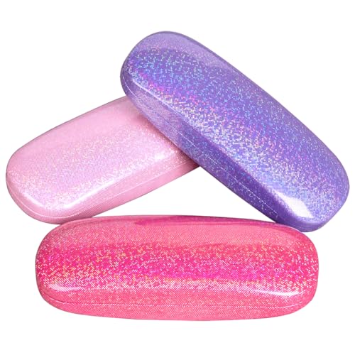 Image of ADBGV 3Pcs Unisex Hard Shell Eyeglasses Cases, Protective Case For Glasses,Sunglasses Case with Cleaning Cloth