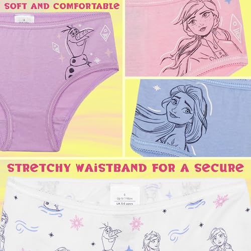 Get Trend Underwear Cotton Briefs for Girls 3 or 5 Pack Soft and Comfortable Panties for Girls Kids Premium Underwear Pack4