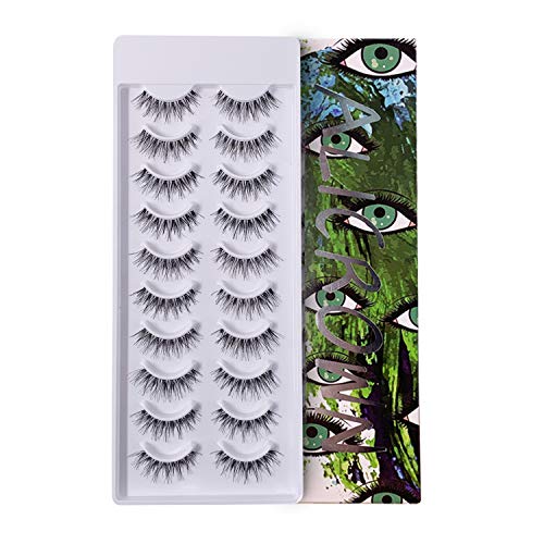 ALICROWN GREEN Natural Mutipack False Eyelashes 10 Pairs Fake Lashes
