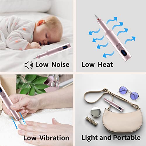 Ftrule Cordless Electric Nail Drill, Portable Professional Rechargeable Efile Nail File Machine With Nail Drill Bits, Sanding Bands For Acrylic Gel Nails, Manicure Pedicure Polishing, Pink #TOP3